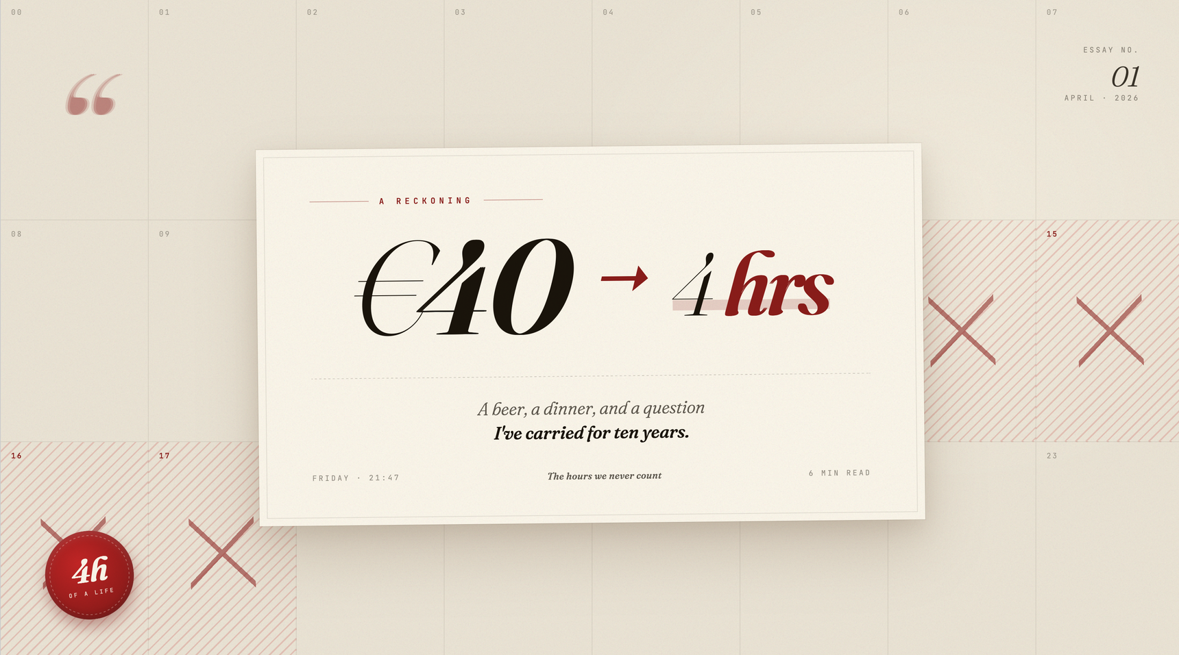 Earned — turning prices into hours of your life